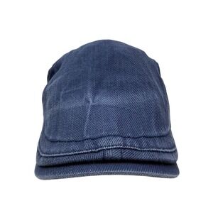 Men's Dark Blue Denim Style Flat Cap Adjustable Gatsby Ivy Beret Hat